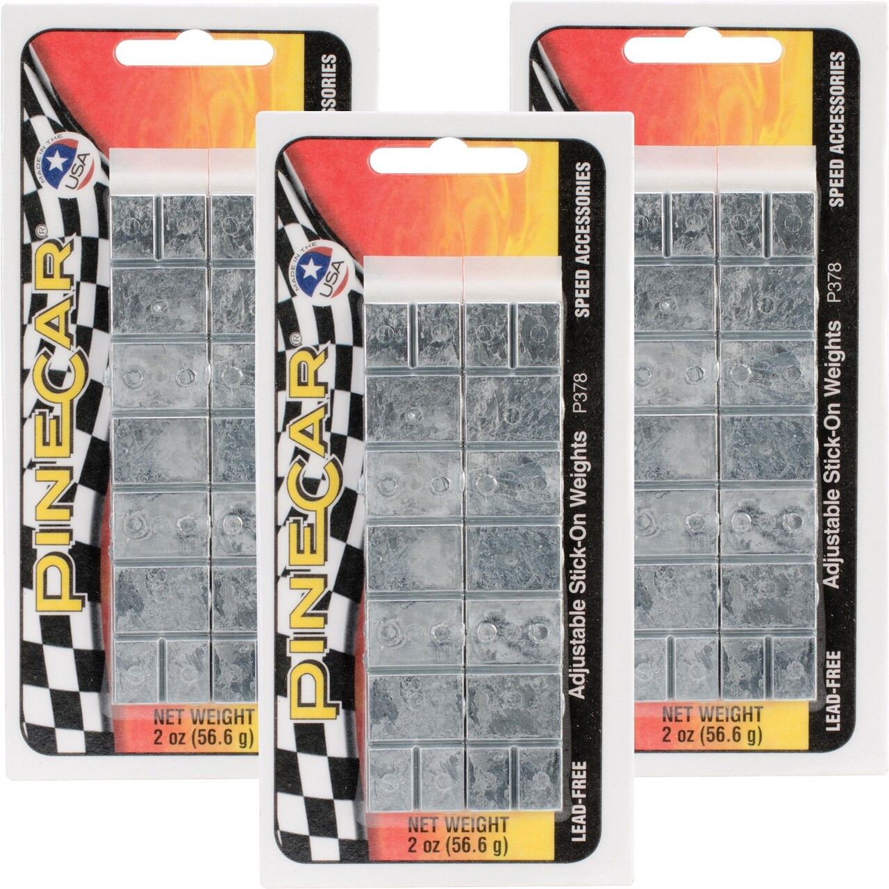 Multipack of 6 - Pine Car Derby Weights 1oz-Adjustable Stick-On